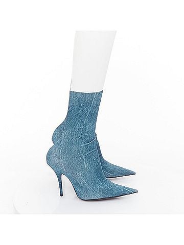 Balenciaga Balenciaga Knife Denim Pointy Boots (view 2)