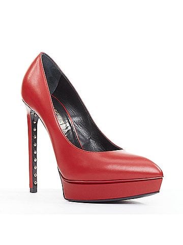 Saint Laurent Saint Laurent Janis Leather Studded Pumps (view 2)