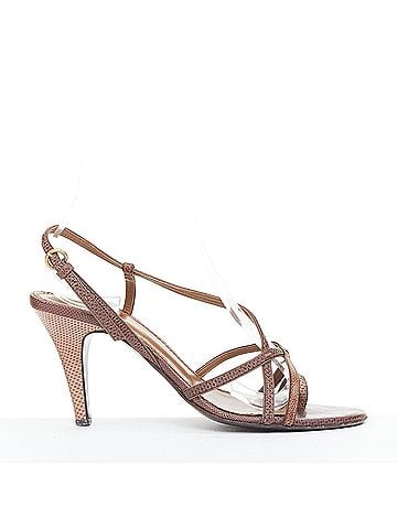 Saint Laurent Yves Saint Laurent Scaled Leather Strappy Sandals (view 1)