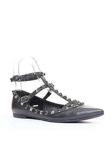 Mario Valentino Valentino Rockstud Mixed Stone Caged Ballet Flats (view 2)