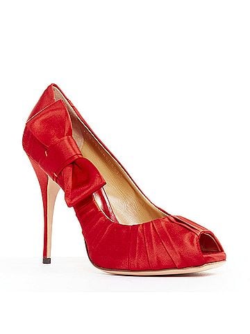 Mario Valentino Valentino Pleated Satin Ribbon Bow Stiletto Pumps (view 2)