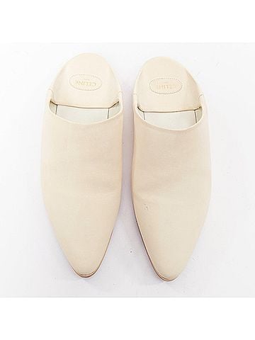 Céline Celine Leather Gold Logo Slippers (view 1)