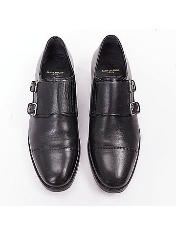Saint Laurent Saint Laurent Leather Double Monk Strap Shoes (view 2)