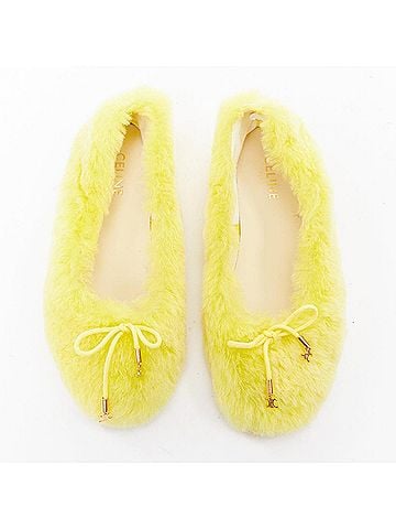 Céline Celine Plush Furry Ballet Flats (view 1)