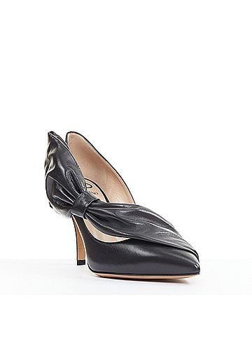 Mario Valentino Valentino Leather Oversized Bow Point Toe Kitten (view 2)