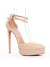 Alaïa 100% Leather Brown Alaia Leather Double Strap Platform Pumps Size EU 37 1/2 - photo 2