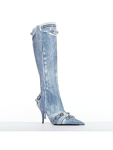 Balenciaga Balenciaga Cagole Leather Moto Boots (view 2)