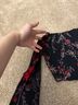 Raga Floral Black Red Long Sleeve Blouse Size S - photo 4