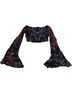 Raga Floral Black Red Long Sleeve Blouse Size S - photo 2