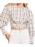 Veronica Beard Plaid White Red Brown Black Long Sleeve Blouse Size 2 - photo 1