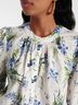 Veronica Beard 100% Cotton Floral White Blue Blouse Size 2 - photo 3