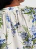 Veronica Beard 100% Cotton Floral White Blue Blouse Size 2 - photo 5