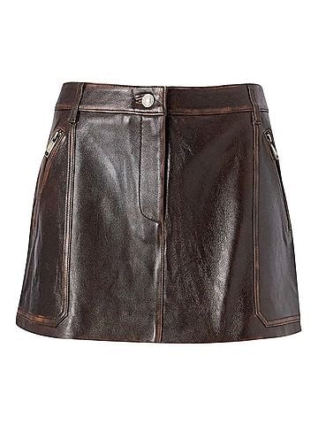 Michael Kors Leather Skirt (view 1)