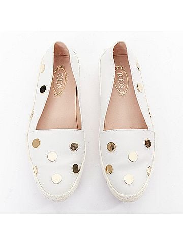 Tod's Tod's White Polka Dot Loafers (view 1)