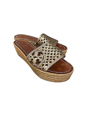 Tory Burch Thatched Perforated Cutout Espadrille Wedge Wedges (view 2)
