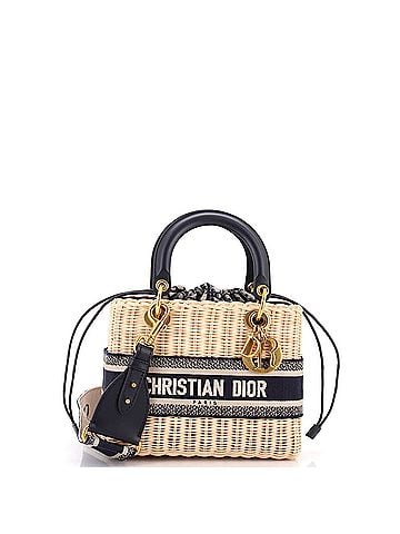 Christian Dior Lady Dior Bag Wicker and Oblique Canvas Medium (view 1)