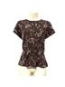 Christopher & Banks Floral Paisley Brown Short Sleeve Blouse Size S - photo 1
