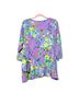 Susan Graver Floral Purple 3/4 Sleeve Blouse Size 1X - photo 2