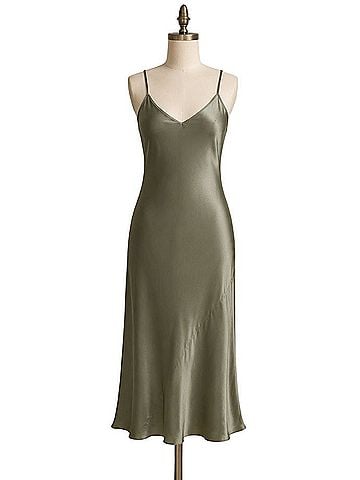 Quince Washable Silk Midi Slip Dress Casual Dress (view 1)