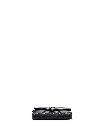 Saint Laurent Classic Monogram Envelope Wristlet Clutch Matelasse Chevron Leather (view 2)