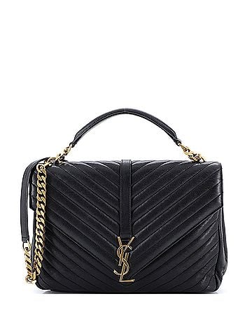 Saint Laurent Classic Monogram College Bag Matelasse Chevron Leather Large (view 1)
