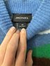 Monki Graphic Blue Green Brown White Pullover Sweater Size XS - photo 4