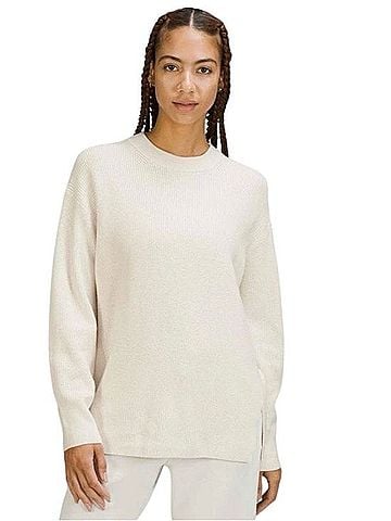 Lululemon Athletica Merino Wool Blend Ribbed Crewneck Sweater Wool Pullover Sweater (view 1)
