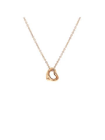 Tiffany & Co. Elsa Peretti Open Heart Pendant Necklace 18K Rose Gold 7mm (view 1)