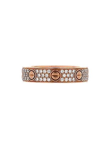 Cartier Love Wedding Band Pave Diamonds Ring 18K Rose Gold and Diamonds (view 1)