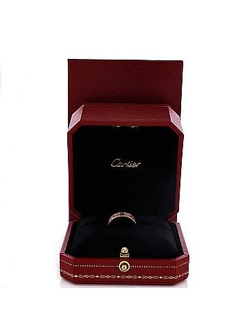 Cartier Love Wedding Band Pave Diamonds Ring 18K Rose Gold and Diamonds (view 2)