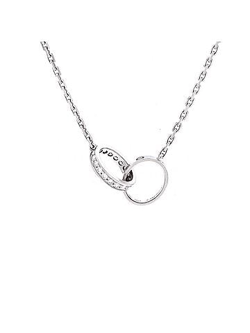 Cartier Love Interlocking Necklace 18K White Gold and Diamonds (view 1)