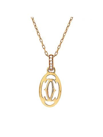 Cartier Double C de Cartier Pendant Necklace 18K Rose Gold with Diamonds (view 1)