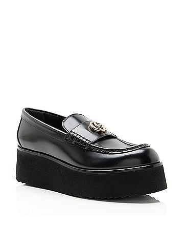 Gucci Gucci Shiny Calfskin GG Creeper Platform Loafers - Size 7.5 / 37.5 (view 1)
