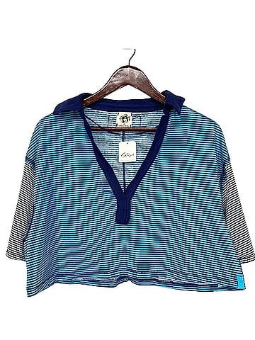 Free People On A Boat Boxy Striped Cropped Polo Short Sleeve Blouse (view 1)