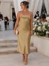 Amsale 100% Polyester Gold Cocktail Dress Size 16 - photo 4