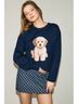 Le Lis Graphic Blue Casual Sweaters Size S - photo 3
