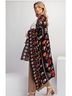 Easel 100% Rayon Floral Black Red Orange White Cardigan Size S - photo 4