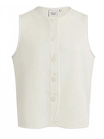 Varley Josie Buttton Through Tank in Cream (view 1)