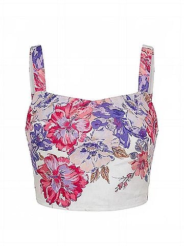 Cleobella Jenni Floral Cropped Top in Camellia Print (view 1)