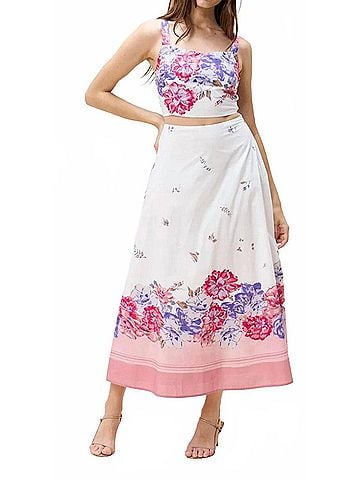 Cleobella Jenni Floral Cropped Top in Camellia Print (view 2)