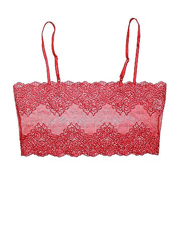 ONLY HEARTS Women's So Fine Lace Crop Cami in Guava (view 1)