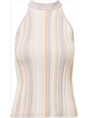 Autumn Cashmere Vertical Stitch Halter in Turtledove/Sand (view 1)