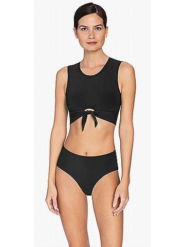 Robin Piccone Ava High Waist Bikini Bottom in Black (view 2)