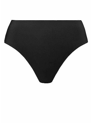 Robin Piccone Ava High Waist Bikini Bottom in Black (view 1)