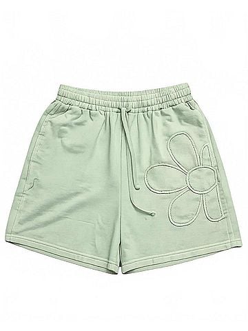 Easel Women's Hadley Flower Patch Detail Shorts in Sage (view 1)