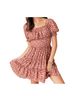 Francesca's Floral Red White Orange Casual Dress Size L - photo 1
