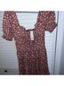Francesca's Floral Red White Orange Casual Dress Size L - photo 3
