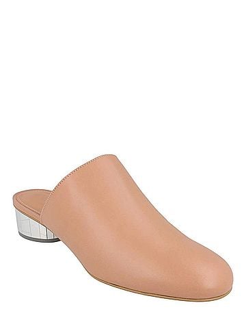 Salvatore Ferragamo Women's Floy Leather Mules in New Blush (view 2)
