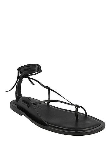 Salvatore Ferragamo Women's Golia Leather Sandals in Black (view 2)