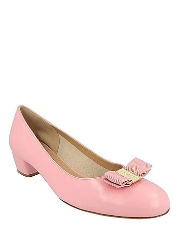 Salvatore Ferragamo Women's Vara Leather Pumps in Light Pink (view 2)